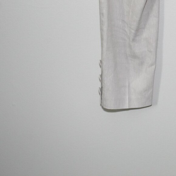 ✨2/$20 J.Jill Stretch Linen Button Hem Ankle Pants Beige Tan Size Medium H12610 - Picture 7 of 12